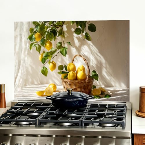 Image of Lemon Branch Basket Backsplash Peel and Stick, 35.4x23.6 in