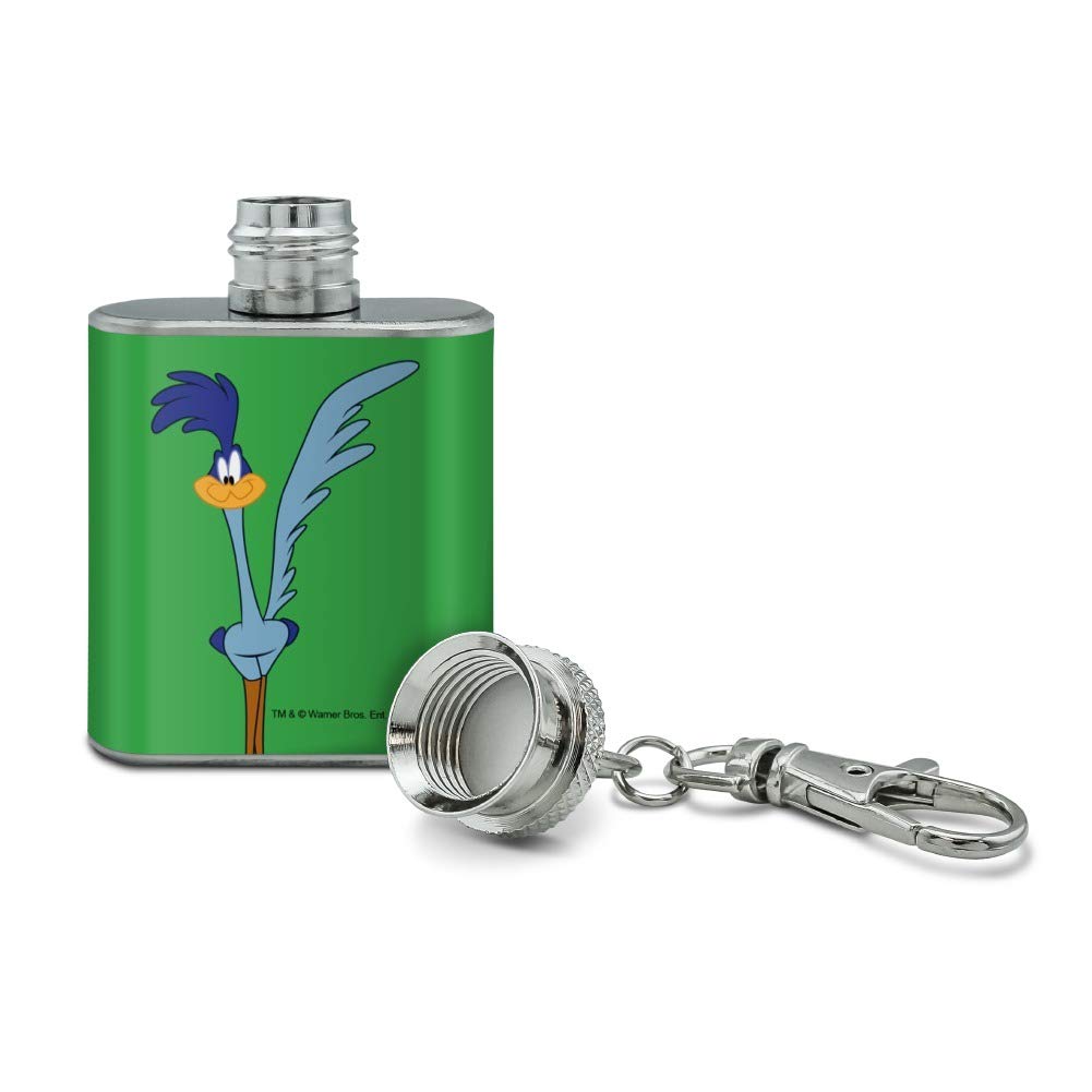 Looney Tunes Road Runner Stainless Steel 1oz Mini Flask Key Chain