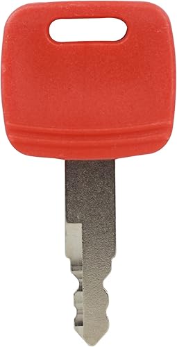 Miniatura 5 de H800 8PCS Reemplazo de llaves de encendido para Jo-hn Deere Hita-chi Excavadora Caso Bulldozer Fiat New Ho-lland AT194969 AT147803 4286465 Rojo