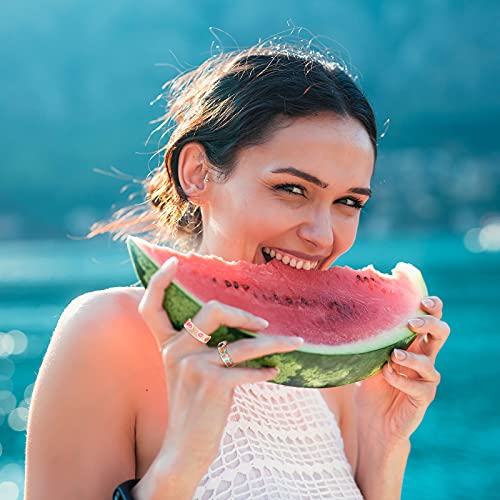 Anillos de resina de frutas de verano en pack de 16 piezas transparentes para mujer 4