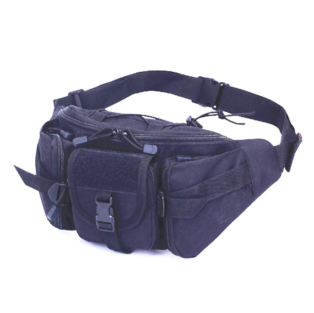 Riñonera táctica Riñonera MOLLE Riñonera Utilidad Hip Belt EDC Pack Bolsa ajustable para exteriores Viajar Camping Caza Correr Ciclismo Pesca Perro Caminar, Negro -