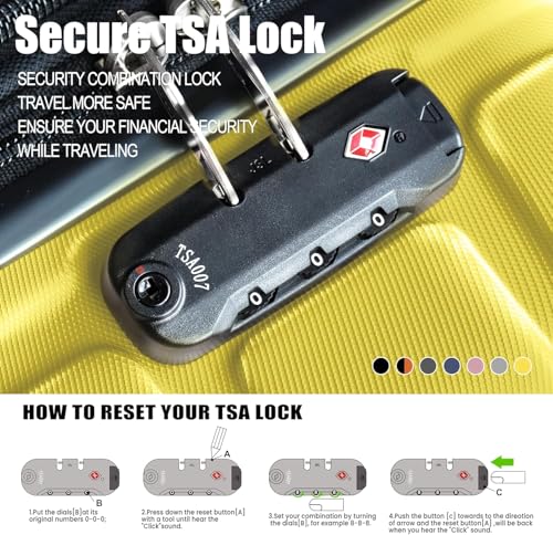 Image of KEYTANG 3-Piece Hardshell Luggage Set(20 /24 /28), Lightweight Expandable Suitcase with TSA Lock and Double Spinner Wheels, 20% Expansion for Extra Packing, Carry-On and Checked Bags, Yellow