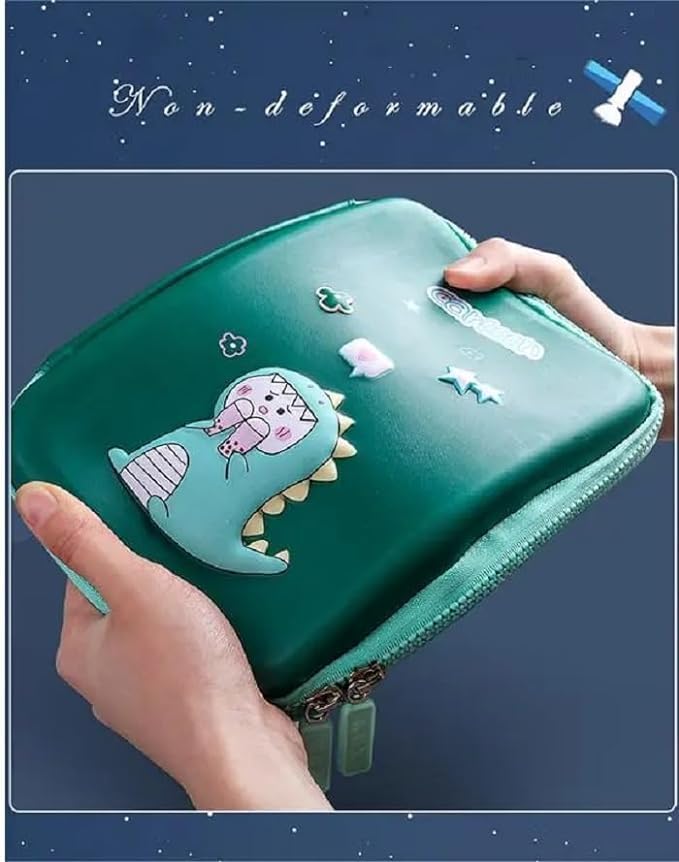 Image of Cartoon Dinosaur Theme 3D EVA Hardtop Pencil Case with Compartments - Kids Large Capacity School Supply Organizer Students Stationery Box - Girls Boys Pen Pouch (Big Dinosaour)