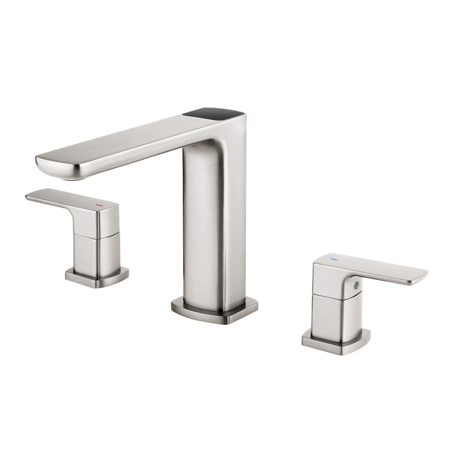 Lefton Bathroom Faucet 3 Hole with Temperature Display in Fahrenheit (Battery-Free), 8-inch Widespread Faucet 2 Handles, Brushed Nickel, BFWS2402-0