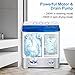COSTWAY Portable Washing Machine, Twin Tub 22Lbs Capacity, Compact Washer(13.2Lbs) and Spinner(8.8Lbs) with Control Knobs, Built-in Drain Pump, Semi-Automatic Laundry washer for Apartment, RV (Blue)