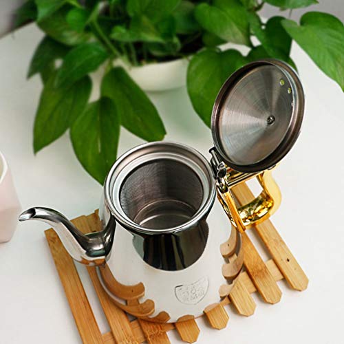 Chaleira de aço inoxidável Cabilock de 1,2 L com infusor, fogão, apito para restaurante doméstico