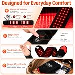 Cordless Heated Wrist Brace with Red Light, Wrist Massager & Hand Massager, Rechargeable Heating Pad with 36 LED (660nm & 850nm), Vibration & Temperature Control, Wrist Heating Pad for Hand, Arm, Knee