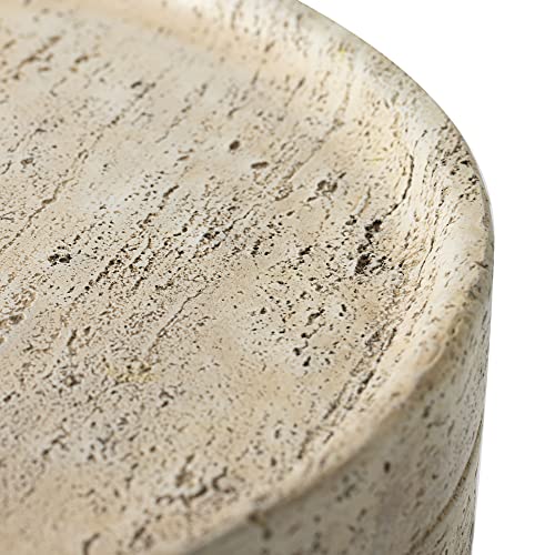 Sunbury Concrete Side Table, Outdoor Side Table For Patio, 14" Outdoor Accent Table Patio Round Side Table End Table, Ceramic Side Table Garden Stool Log Table #TOP4