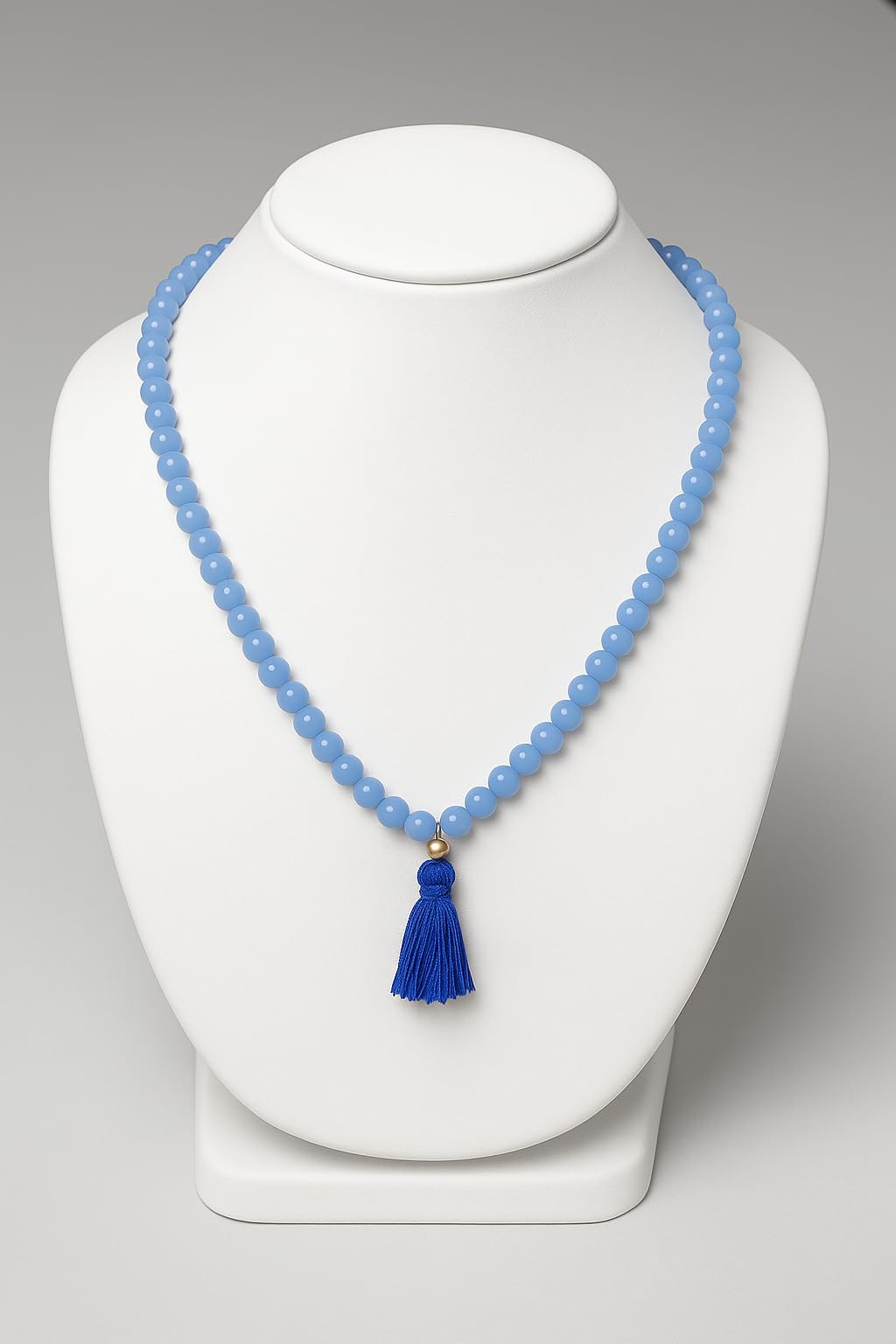 Naeva Natural Light Blue Hakik (Agate) mala Lab Tested for Protection from Evil Eye-image-10