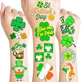 86 PCS St Patricks Day Temporary Tattoos Irish Birthday Party Decorations Themed Party Favors Supplies Decor Green Shamrock Tattoo Stickers Cute Gifts for Kids Boy Girl Prizes Rewards