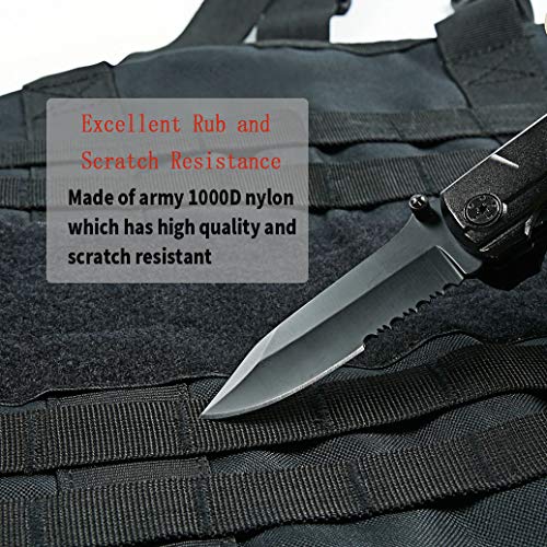 Petvins Tactical Dog Molle Vest Harness K9 Adjustable Outdoor Training Service Camouflage Harness With 3 Detachable Pouches Black Size L #TOP4