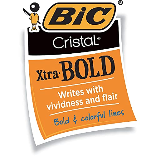Image of BIC MSBP241-Blu Cristal Xtra Bold Ballpoint Pen, Bold Point (1.6mm), Blue, 24-Count