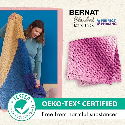 Image of Bernat Blanket Extra Thick Choco-Latte Yarn - 1 Pack of 600g /21oz - 100% Polyester - #7 Jumbo - 72 Yards - Knitting /Crochet