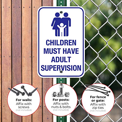 Cartel de aluminio 12x18 “Children Must Have Adult Supervision” miniatura 4
