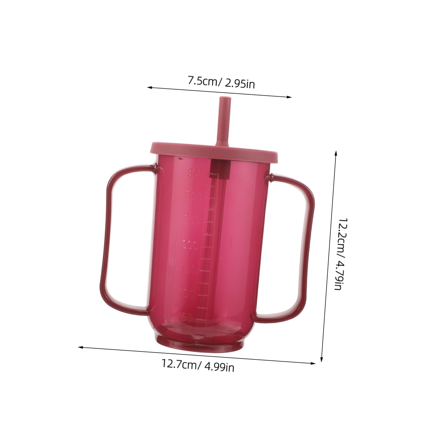 ERINGOGO 2 Pezzi Bicchiere per Anziani con Cannuccia Perdite Tazza Ergonomica con Leggero per Disabili e Pazienti Allettati Design Sicuro per Assunzione Liquidi e
