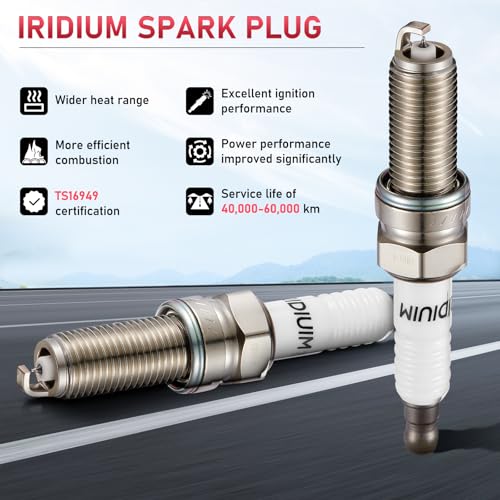 Image of 93175 Iridium Spark Plugs 6 Pack Compatible with Jeep Grand Cherokee Wrangler Compatible with Honda Odyssey Pilot Accord Santa Fe Ram 1500 RDX 3.0L 3.5L 3.6L V6 Engine for LKR7DIX11S