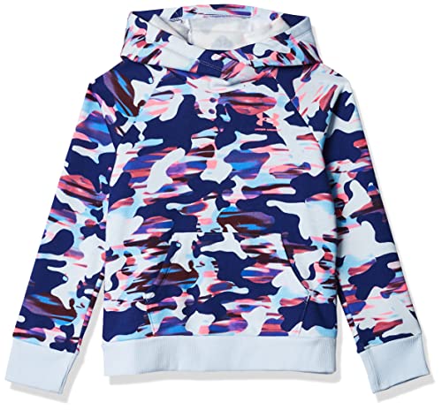 Under Armour Girls' Rival Fleece Printed Hoodie Training Sweatshirt, BLUE, XL