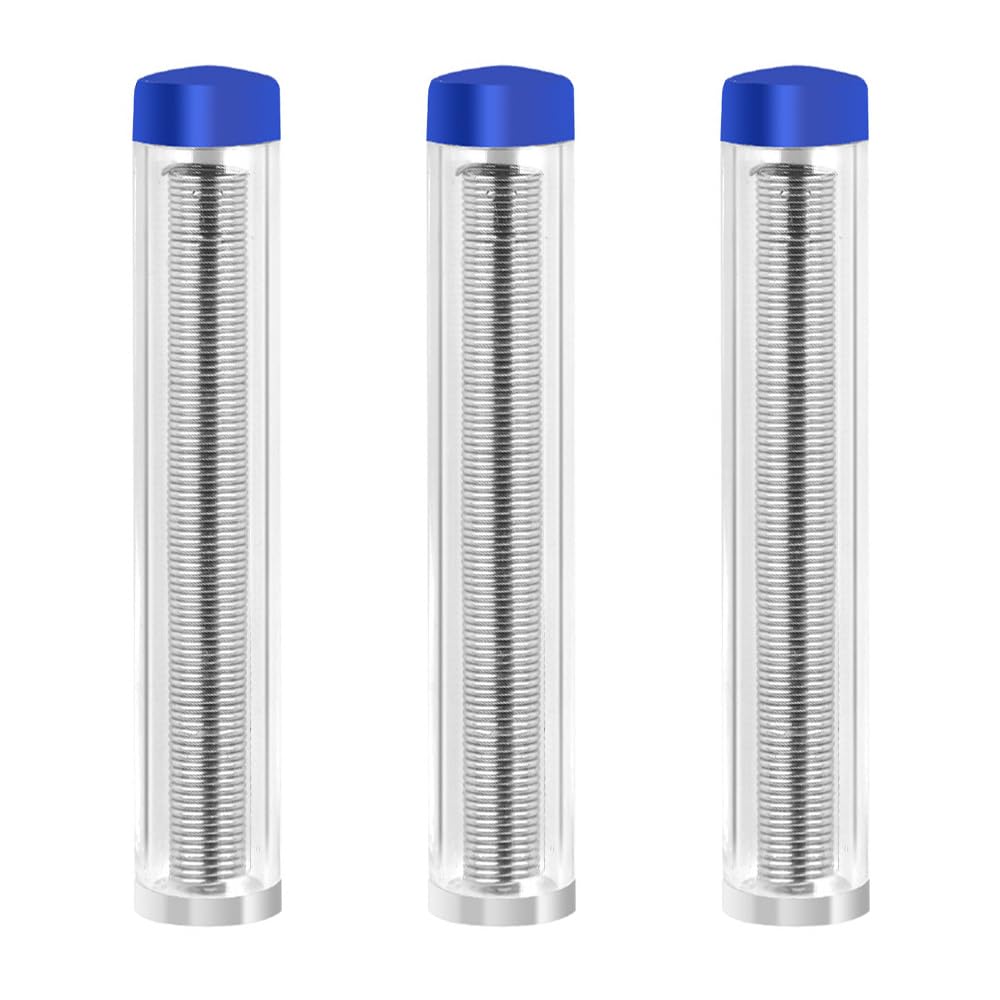 Sarini 3 Pack Portable Solder Wire Tube Lead Free Rosin Core Solder Waterproof Solder Wire Connectors Tin Lead Rosin Core Flux Iron Welding Tool for Electrical Soldering