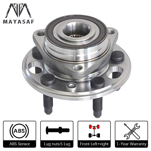 Mayasaf 513288 [2 Pack] Front Wheel Hub Bearing Assembly 5 Lugs W/Abs For Buick Allure/Lacrosse/Regal, For Cadillac Cts/Xts, For Chevy Equinox/Impala/Malibu/Terrain, For Saab 9-5 (2 Pcs) #TOP1