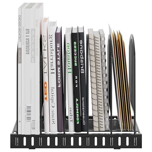 EasyPAG 5 Fächer A4 Metall Büro Schreibtisch Organizer,Aktenhalter,Zeitschriftenhalter,Dokumentenablage,Briefablage,Papier Magazin Organisator,Schwarz