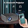 vidéoprojecteur 5g wifi bluetooth projecteur projector, full hd 1080p projecteur cinéma 4k 8500l oudoor mini projecteur portable compatible avec tv stick ordinateur portable tablette pc noir