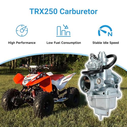 EOPOAYI Recon 250 Carburetor Carb Kit Compatible with TRX 250 TRX250 Fourtrax TRX250EX TRX250TM TRX250TE TRX250ES TRX250ER 1997-2001 2002-2007 ATV Quad 4 Wheeler Parts with Fuel Valve Petcock by EOPOAYI - Image 2