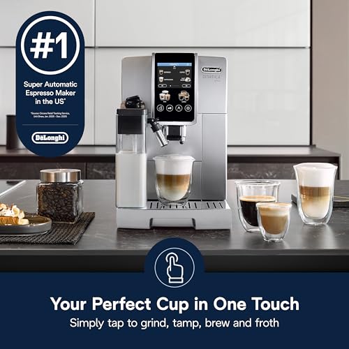 De'Longhi Dinamica Plus Fully Automatic Espresso Machine - Brew Personalized Coffee for up to 4 User Profiles, 24+ Recipes, Built in Grinder & Automatic Milk Steam Wand with 3 Frother Modes - image 8