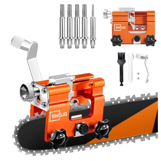 Chainsaw Sharpener Jig Tool, 5 Tungsten Bits for 4-22" Chains Sharpening