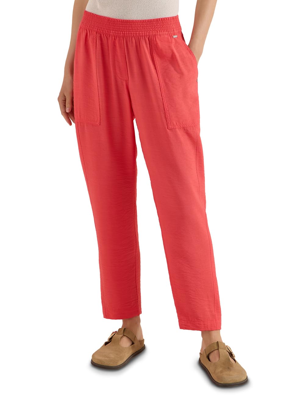 Cecil Women's Mid Waist Slim Leg Trousers in Loose Fit 3818763, Coral, XXL x 28L