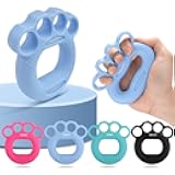 Hand Grip Strengthener Rings, 4 Pack Silicone Finger Exerciser, Hand & Wrist Grip Strength Trainer, 4 Fingers Squeezer Gripper Rings for Muscle Training, Forearm Grip Workout, Sports Rock Climbing