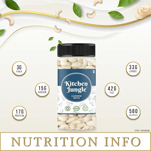 Image of kitchen Jungle Whole Cashew /Kaju Nuts 1KG Pack | Whole Crunchy Cashew Nuts | Premium Kaju | Rich in Protein | Rich in Fibre | Dry Fruit | Festive Snacking