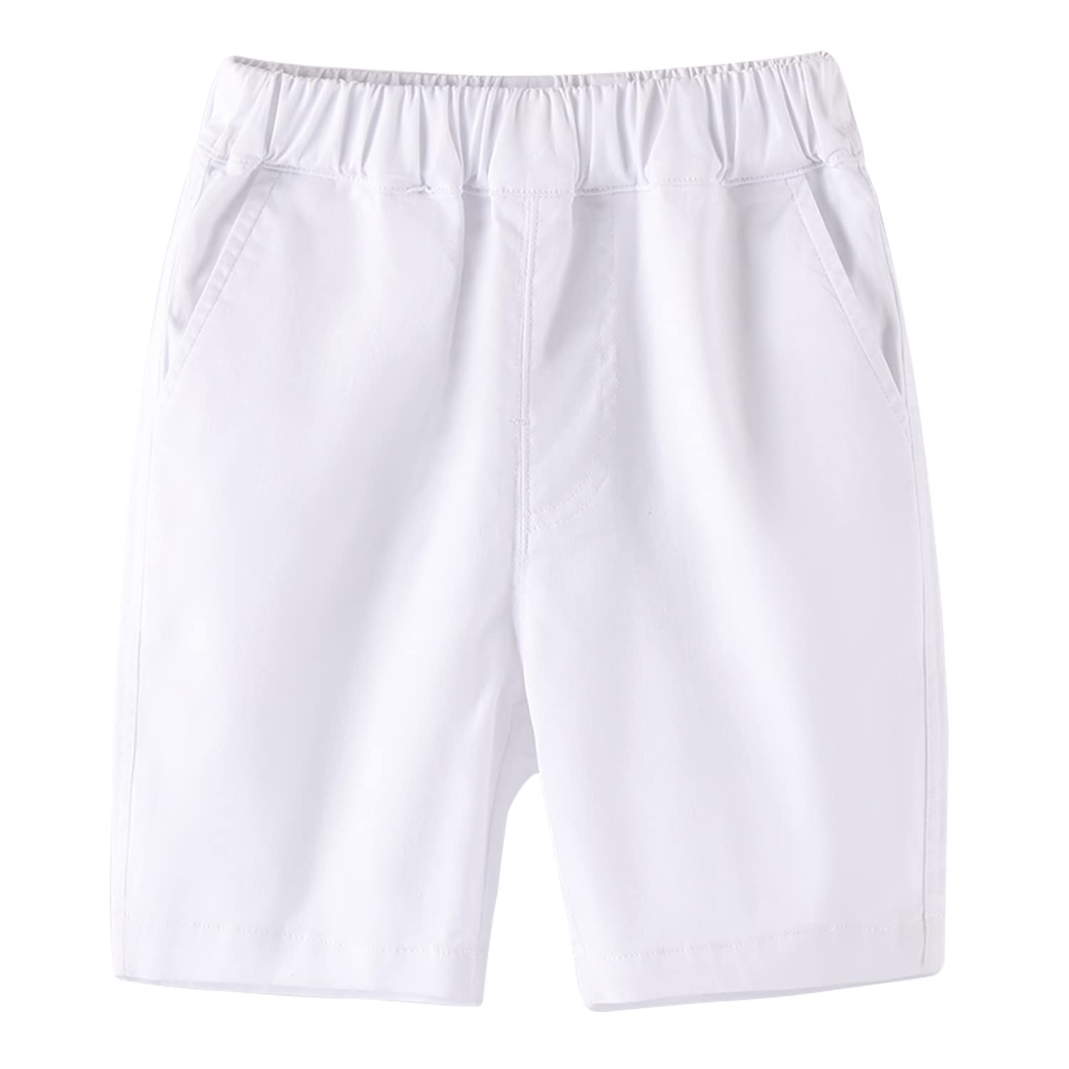 BINIDUCKLING Pantalones cortos de verano con cintura elástica con uniformes escolares laterales.