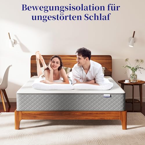 MOLPHIT Matratze 90x190, Höhe 20cm mit Oeko-TEX Zertifiziert, Härtegrad H3 und H4, 7 Zonen...