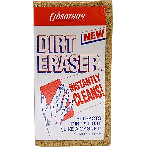 Absorene Dirt Eraser Sponge Small Dry Cleaning Sponge for Dirt Dust & Surface Cleaning 6 x 3 x 3/4 Inch