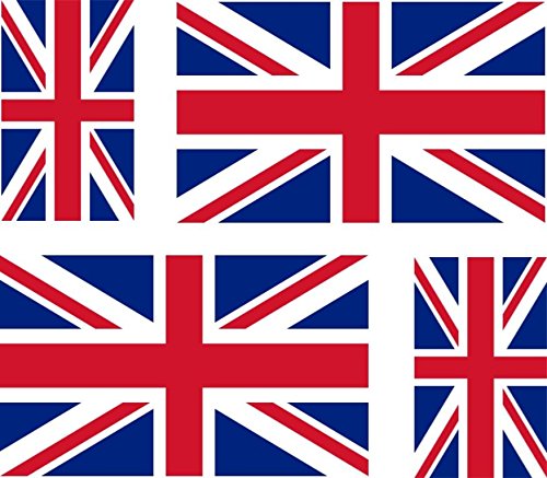 Akachafactory 4 x Autocollant Sticker Voiture Moto Valise pc Portable Drapeau UK Royaume uni u