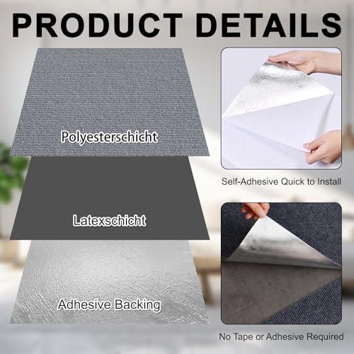 Dalles moquette autocollantes à découper : isolation acoustique et pose sans colle