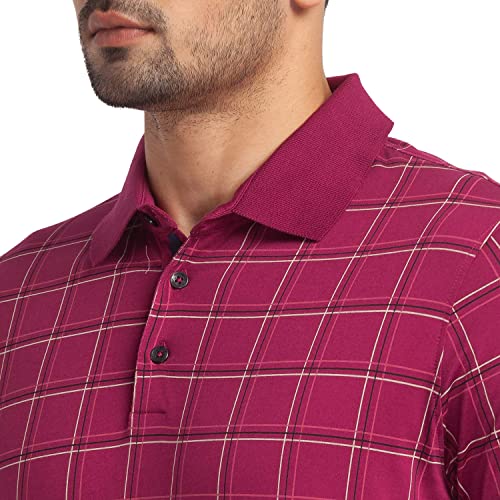 Image of Park Avenue Men's Pure Cotton Print Pattern Slim Fit Polo Collar Half Sleeve Casual T-Shirt