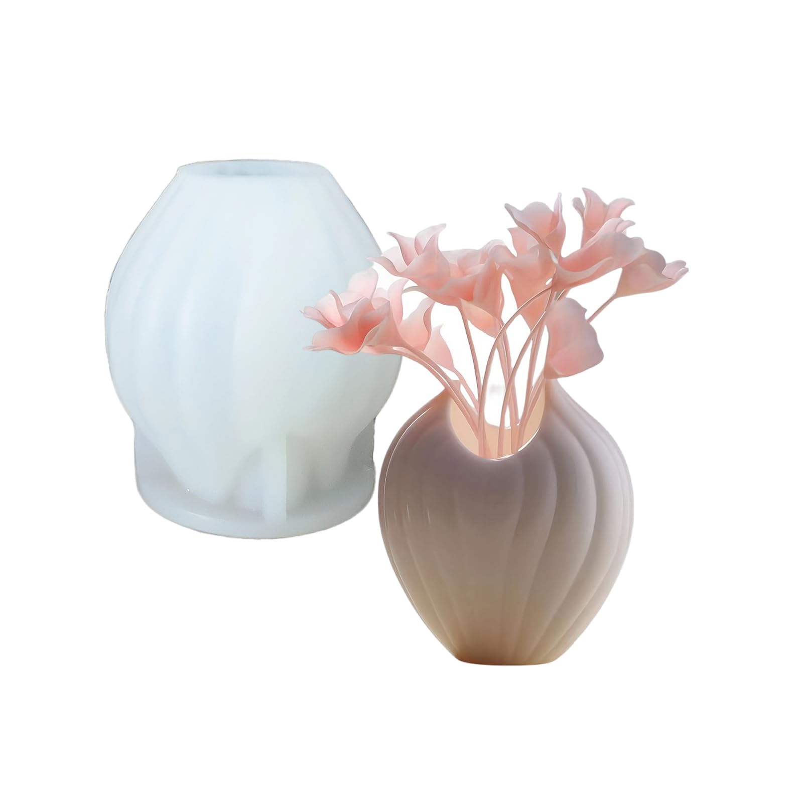 Stampo in silicone artistico per vaso conchiglia in cemento e tazza candela decorativa progetto artigianale contenitore per fiori in cemento silicone flessibile per artigianato