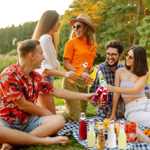 ZZXLOPEZ Lot de 10 Bouteille Verre 250ml, Bouteilles à Liqueur et à Remplir Avec Bouchon à Étrier, Entonnoir, Bouteille en Verre avec Bouchon pour le Stockage de Bière, Vinaigre, Jus de Fruits, Sirop – vue 6