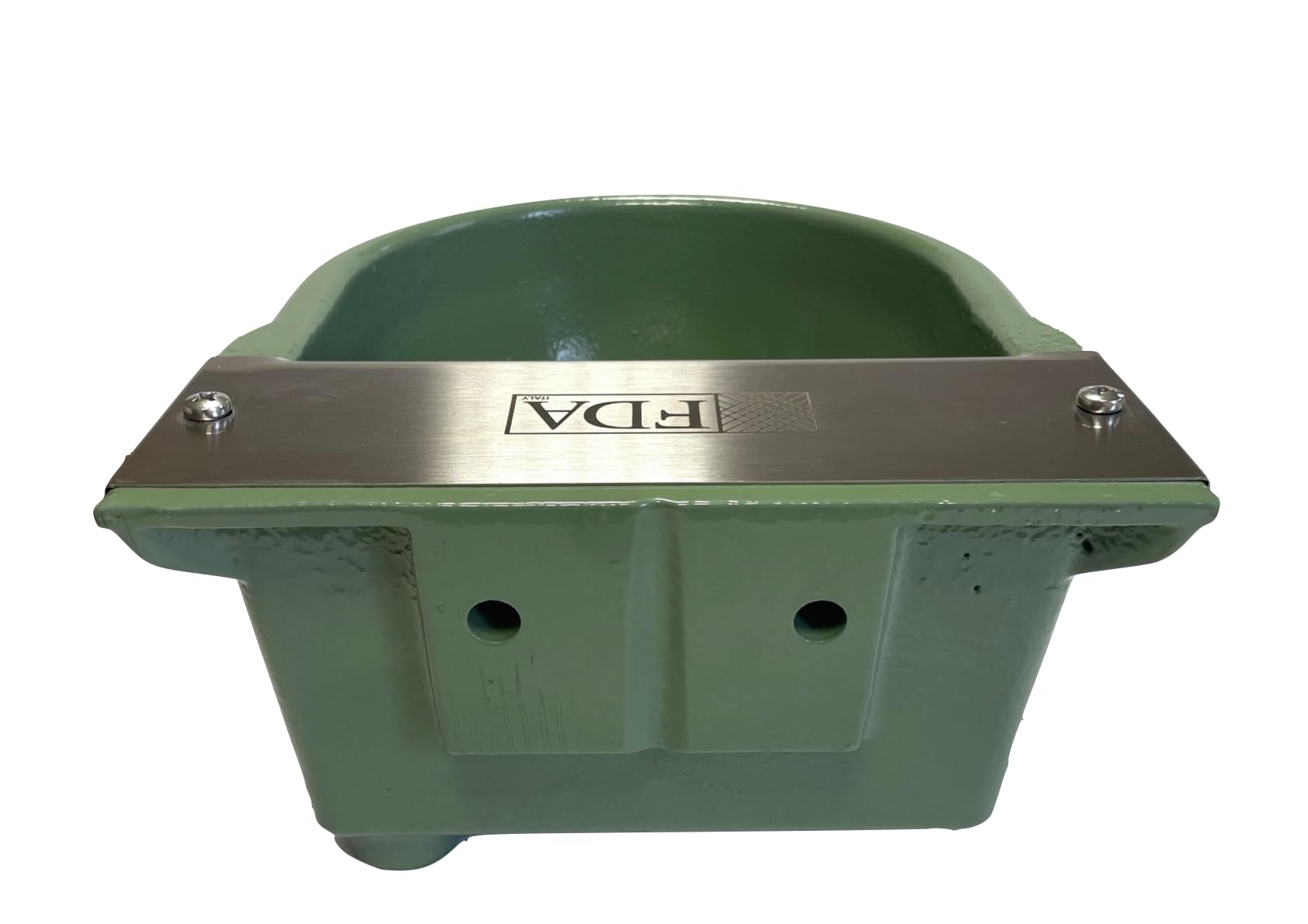 Abbeveratoio Automatico in Ghisa Smaltata, 4,5 L, con Valvola a Galleggiante, per Bovini, Equini e Ovini (FISSAGGIO A PARETE)