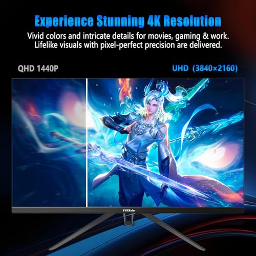 Image of 28 Inch 4K UHD Gaming Monitor 144Hz 1ms，IPS Monitor with HDR400, 100% sRGB， AMD FreeSync /G-Sync，PC Monitor for Gaming,Office,Type-C /HDMI /USB，Built-in Speaker，VESA Mount, Bluelight Filter