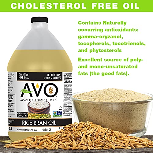 Avo Non Gmo 100% Rice Bran Oil, 1 Gallon, No Preservatives Added #TOP4