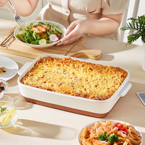 Malacasa TARA-PP-01 4.8 Quarts Ceramic Baking Dish With Handles, 9 X 13 Inches Casserole Dish, Deep Rectangular Lasagna Pan thumb #7