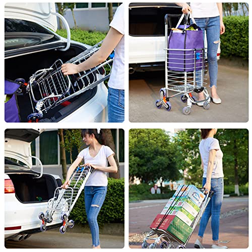 YSUEFIJO Einkaufswagen Trolley 6 Räder, Einkaufstrolley zum Treppensteiger Klappbar Handwagen mit Abnehmbarer… – Bild 5