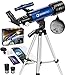 Telescopio per Principianti per Bambini, 70mm Professionale Telescopio Astronomico Portatile con Treppiede Regolabile&Oculare(K25&K10) per Osservare la Luna, Stelle, Paesaggio