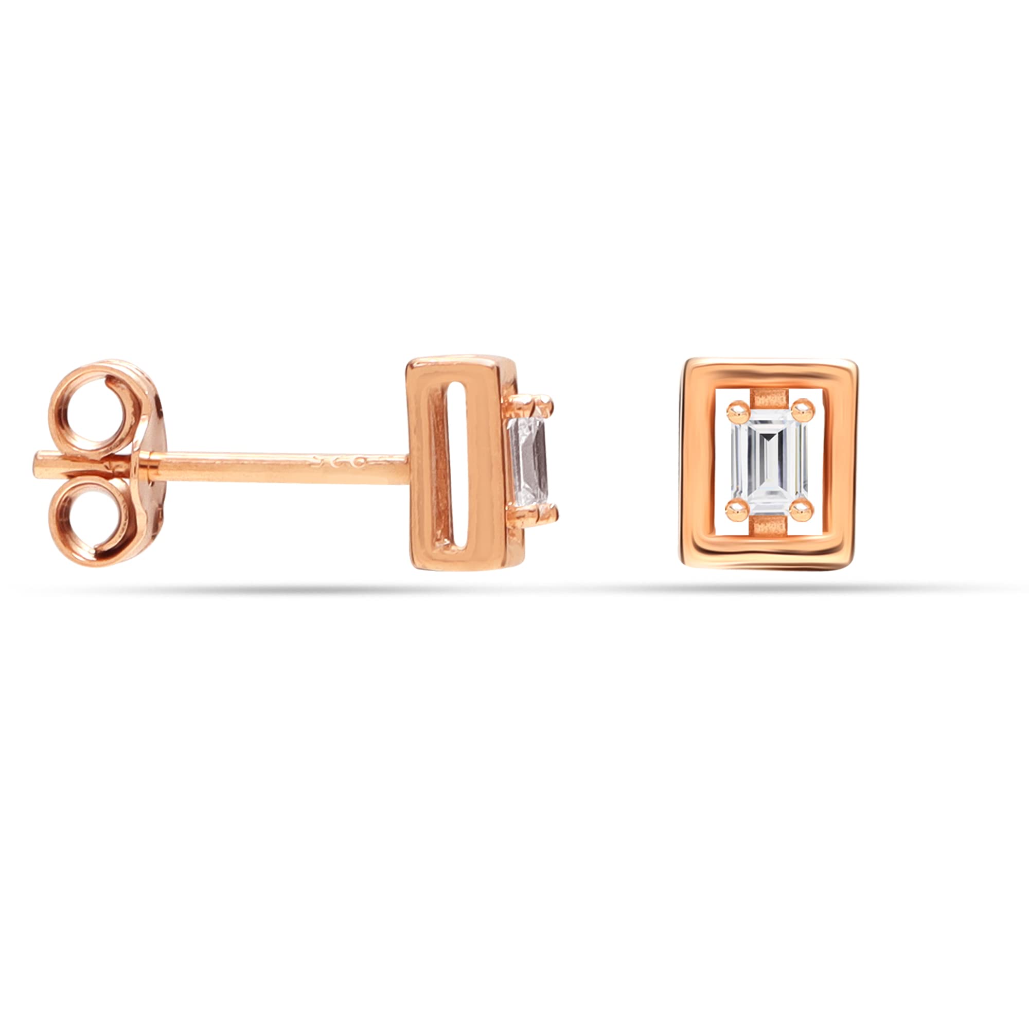 LeCalla 925 Sterling Silver BIS Hallmarked Rose Gold-Plated Cubic Zirconia Crystal Stud Earrings for Girls (B0CW9DC2TZ) Amazon Price History, Amazon Price Tracker