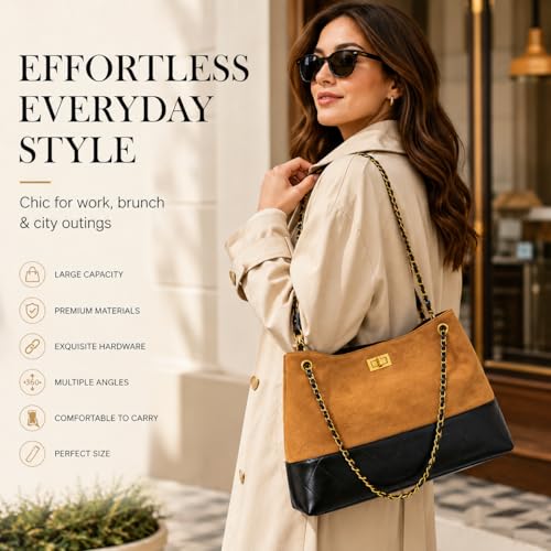 Bolso Tote Dos Tonos Acolchado para Mujer miniatura 4
