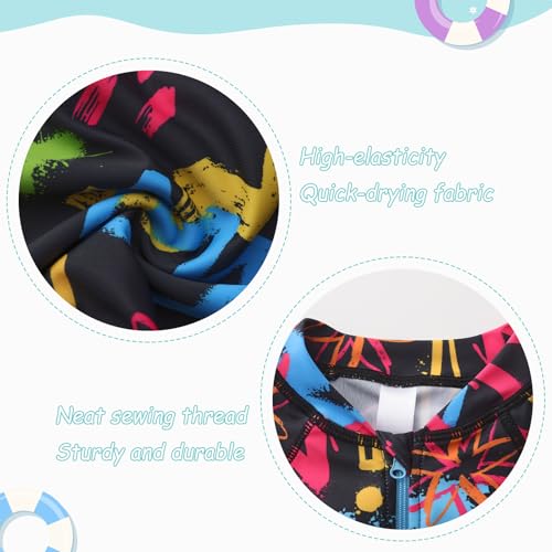 Image of Girls One Piece Swimsuits Rash Guard for Girl Long Sleeve Bathing Suits with Front Zipper Sun Protection Swimwear 3-16 Years