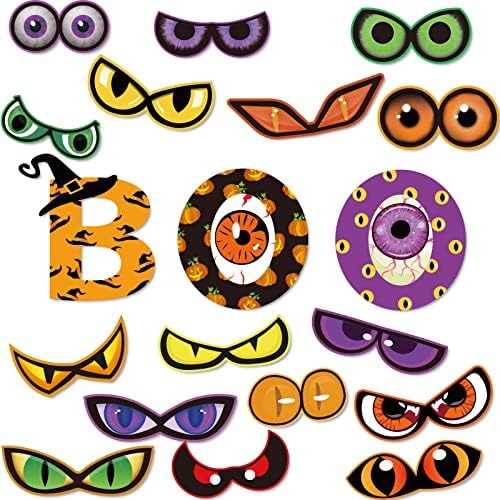 Halloween Spooky Eyes Cutouts Halloween Monster Eyes Classroom Bulletin Board Decorations Halloween Boo Signal Occasion Provides for Toddler Children College students Classroom Decors