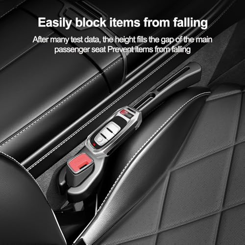 Image of Car Seat Gap Filler Organizer with Phone Holder, Upgrade Version, Prevents Falling, Black, Set of 2 (SA-4)